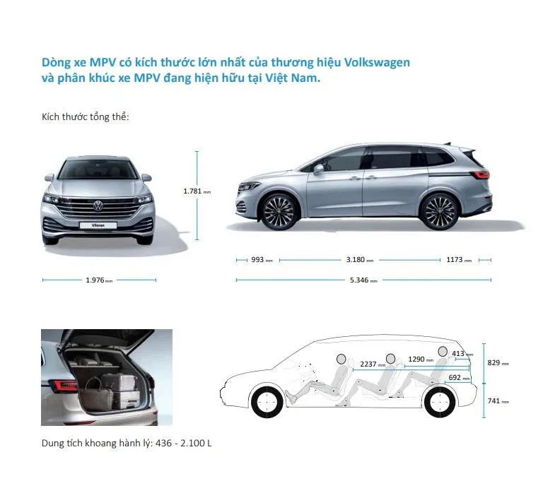 Kích thước Volkswagen Viloran 2026