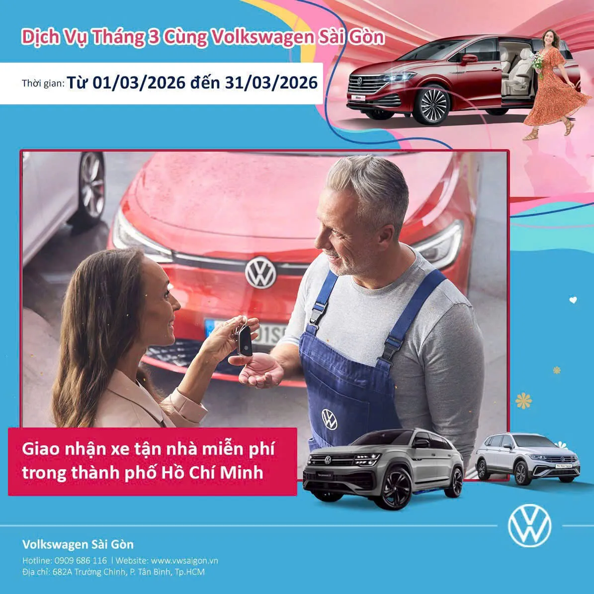 Dịch vụ bảo dưỡng giao nhận xe tại nhà cùng Volkswagen